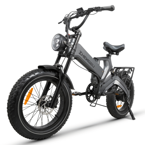 Export cross-border exclusive model of upright folding electric bicycle with power assistance for off-road and shock absorption, made of magnesium alloy. - Image 6
