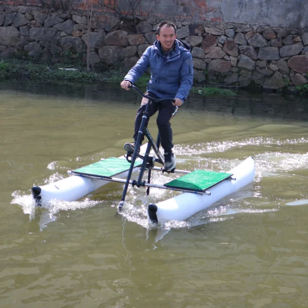 Aluminum Pedal Bike Portable Outdoor Bicycle with Inflatable PVC Floating Carton Air Pump Water Pedals for Boat Riding - Image 7