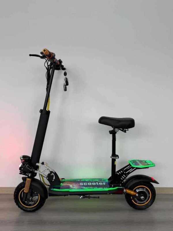 Folding off-road tire flashing electric scooter for daily commuting - Image 2