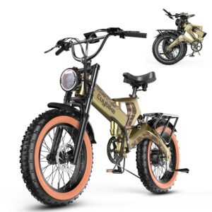 Export cross-border exclusive model of upright folding electric bicycle with power assistance for off-road and shock absorption, made of magnesium alloy.