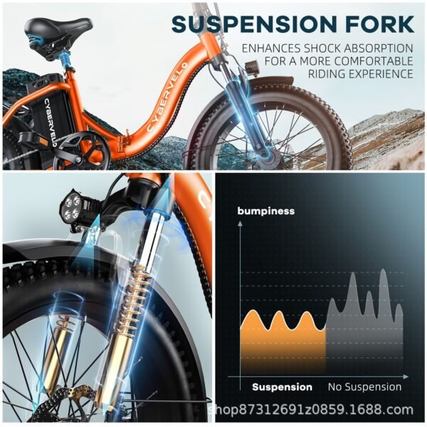 Foldable electric-assisted vehicle, bicycle, aluminum alloy lithium battery, snowmobile, shock absorption, variable - Image 4