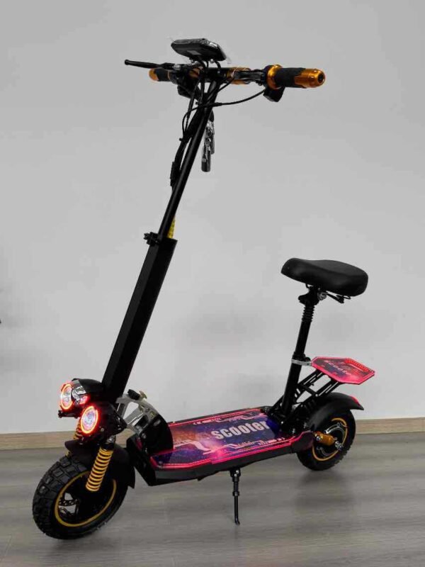 Folding off-road tire flashing electric scooter for daily commuting - Image 4