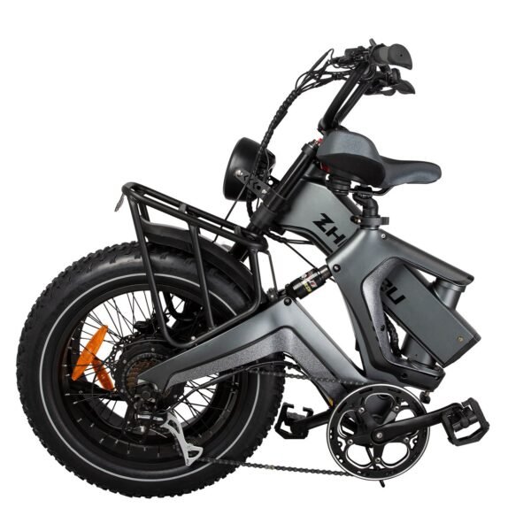 Export cross-border exclusive model of upright folding electric bicycle with power assistance for off-road and shock absorption, made of magnesium alloy. - Image 7